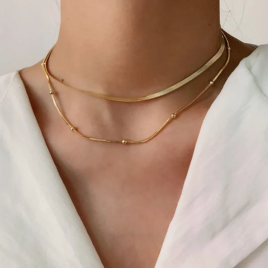 Dây chuyền choker nữ mạ vàng 14K kiểu sang nhẹ dễ phối đồ