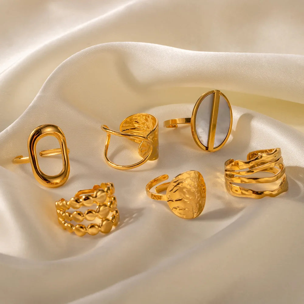 แหวนสีทอง 14K ประดับ zircon หลายสี ดีไซน์หรูใส่ได้ทุกวัน